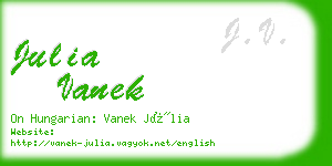 julia vanek business card